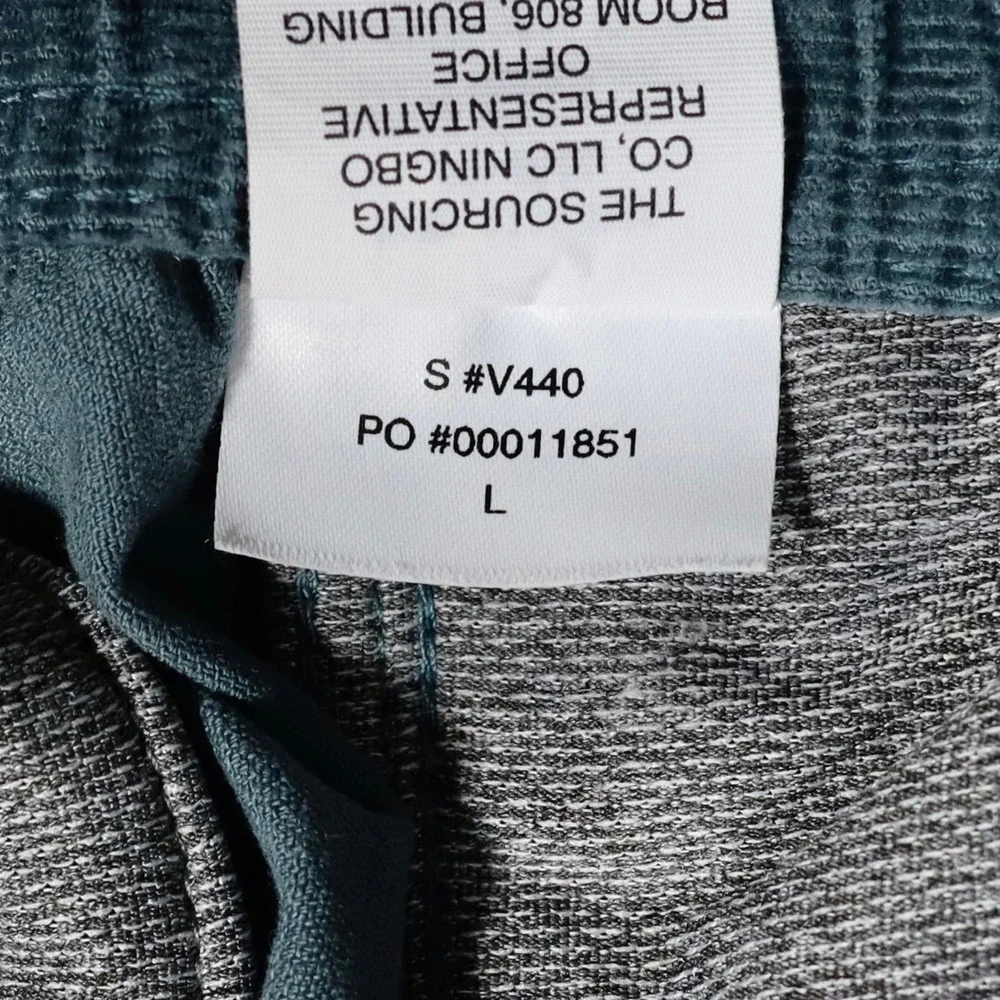 Vuori Optimist Pants Mens Large Teal Blue Corduroy Elastic Waist Drawstring V440